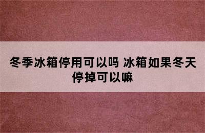 冬季冰箱停用可以吗 冰箱如果冬天停掉可以嘛